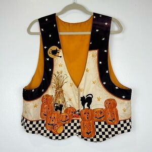 Halloween Pumpkin and Cat Vest
